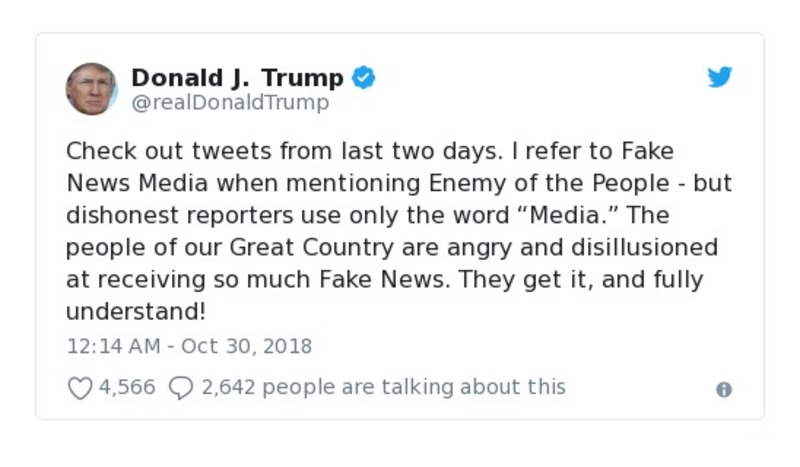 Donald J. Trump - Oct 30, 2018 - tweet