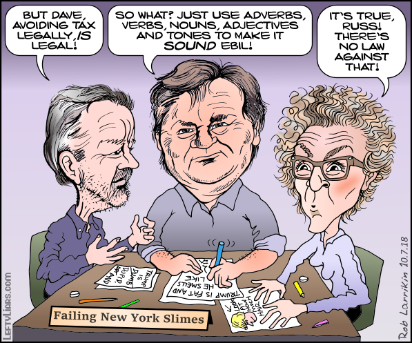 Russ Buettner, David Barstow, and Susanne Craig cartoon