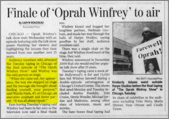 It was all about Oprah