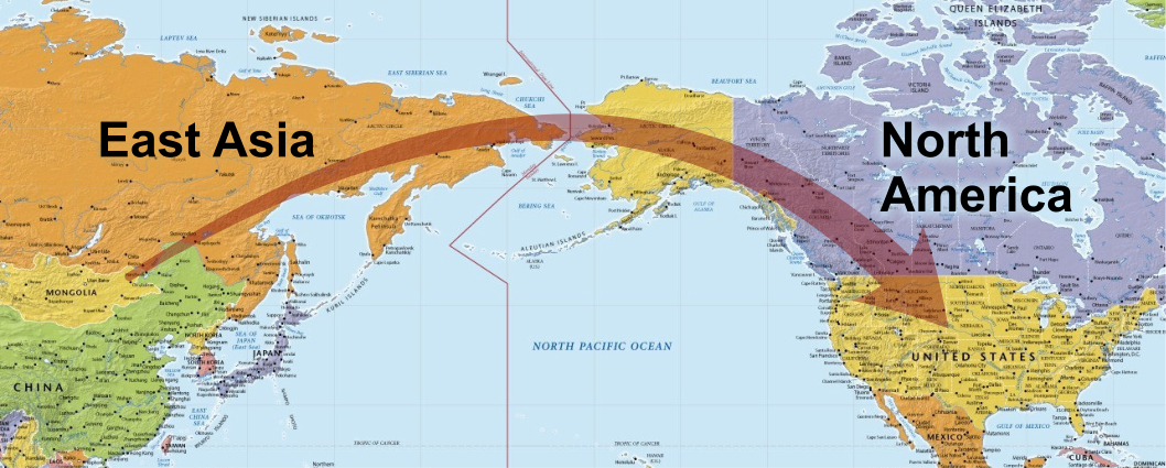 East Asia to North America