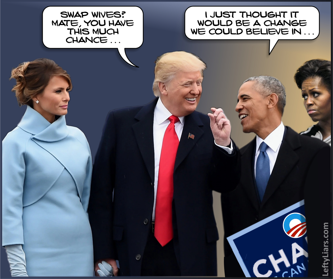 Obama, Trump, swap wives