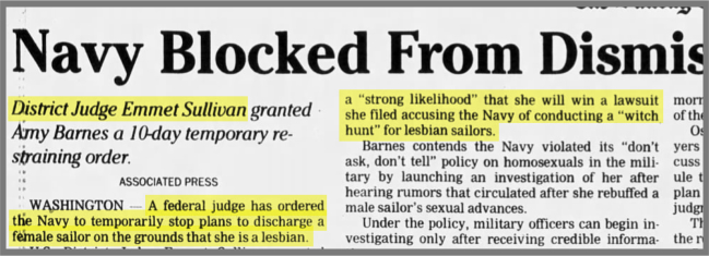 Judge Emmet Sullivan turns Navy gay