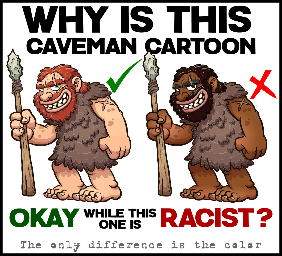 Why is this caveman cartoon racist