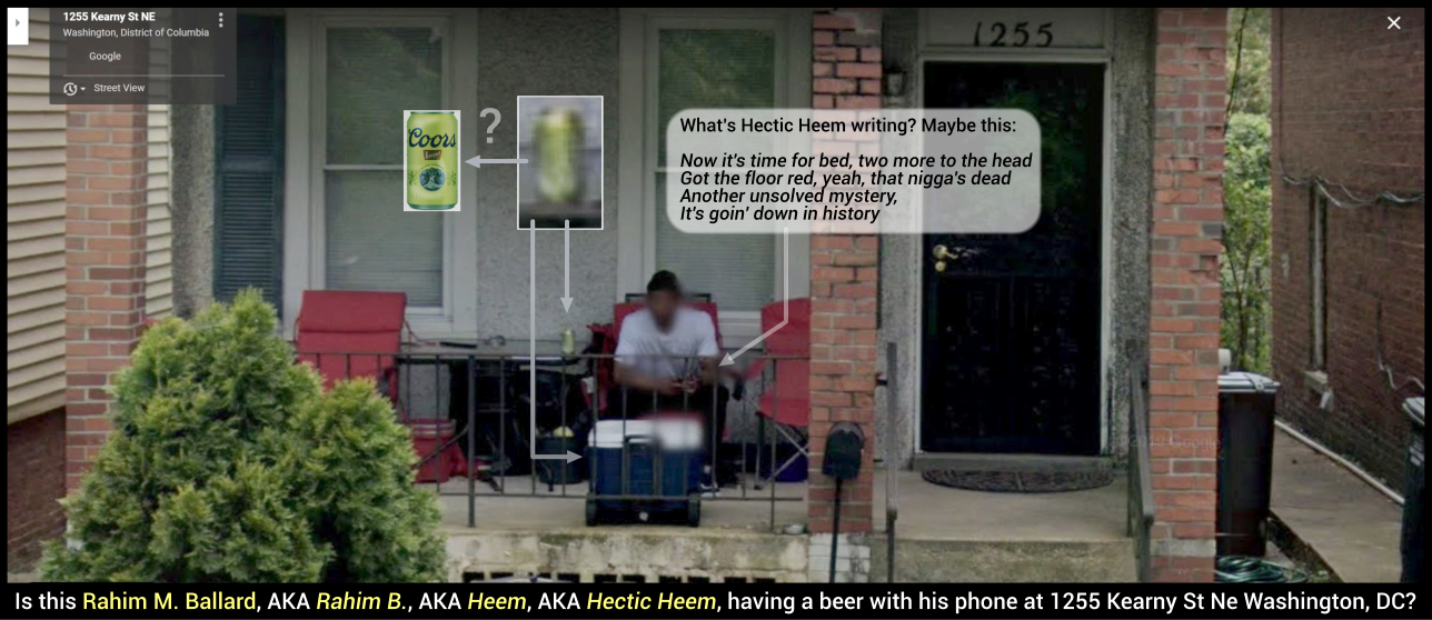 Rahim M. Ballard, AKA Rahim B., AKA Heem, AKA Hectic Heem 1255 Kearny St Ne Washington, DC