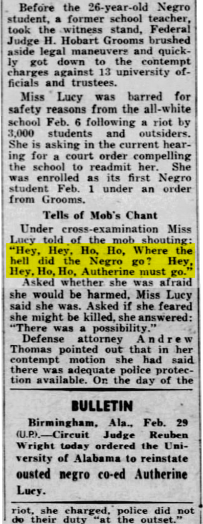 Autherine Lucy Alabama University